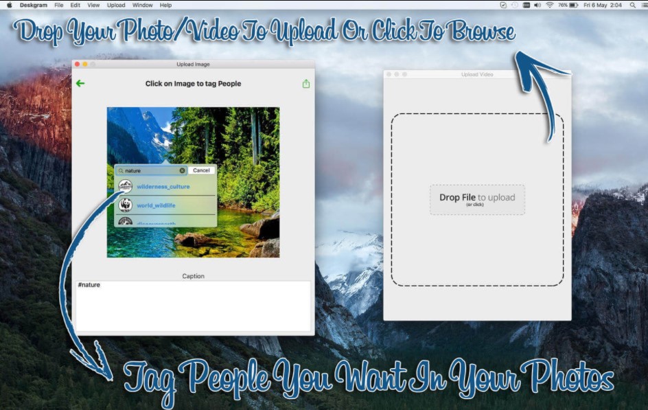 Gambar Aplikasi Deskgram-Cara Upload Foto dan Video Instagram Lewat PC