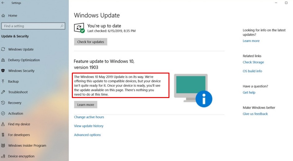 Gambar Check for updates - Cara Update Windows 10
