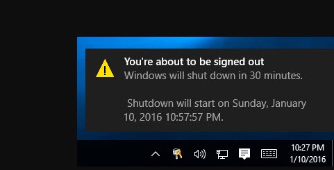 Gambar Command Prompt Notifikasi - Auto Shutdown