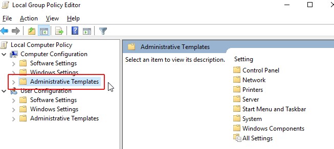 Gambar Group Policy Editor (Administrative Templates) - Cara Mematikan Update Windows 10