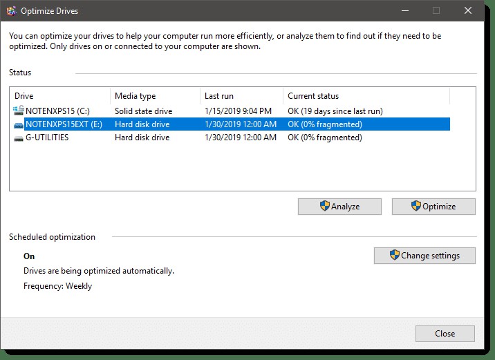 Defrag Windows 10 pun bisa dilakukan untuk HDD eksternal