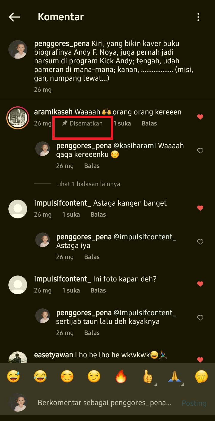Mem-pin-kan Komentar Terfavorit adalah Salah Satu Cara Menambah Followers IG