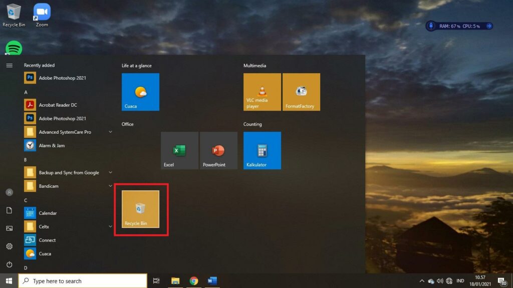 Cara Menampilkan Recycle Bin Windows 10 (Step By Step)