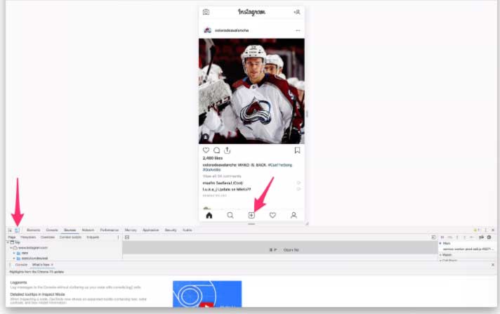 gambar Toggle Device Toolbar - Cara Upload Foto dan Video Instagram Lewat PC