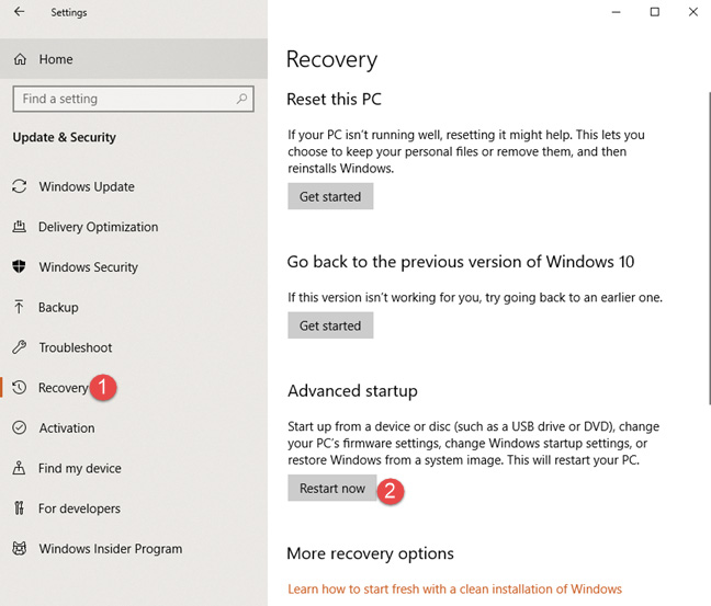 cara masuk safe mode windows 10 menu recovery