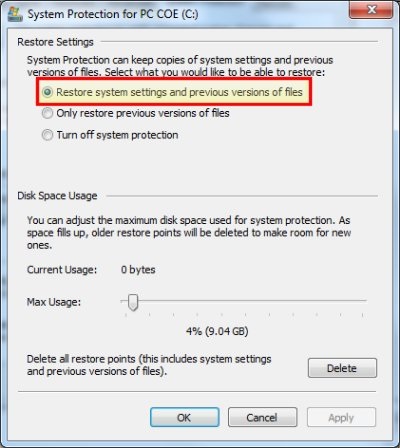 gambar cara restore windows 7 enable system restore langkah tiga