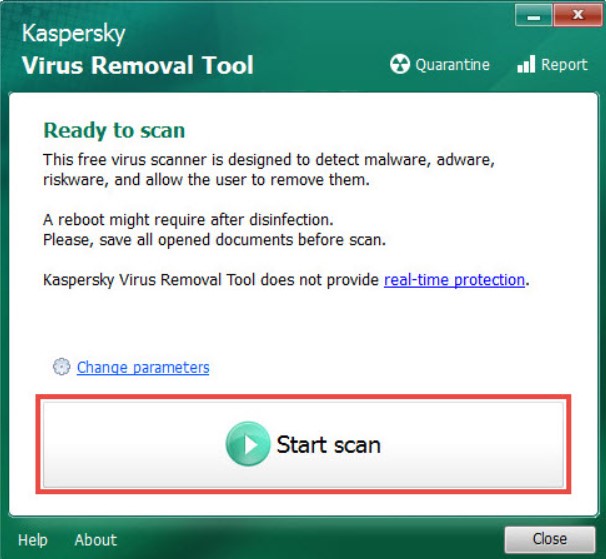 Gambar Kaspersky (Start Scan) Cara Menghapus Virus di Laptop