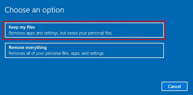 Gambar Keep My Files Cara Install Ulang Windows 10