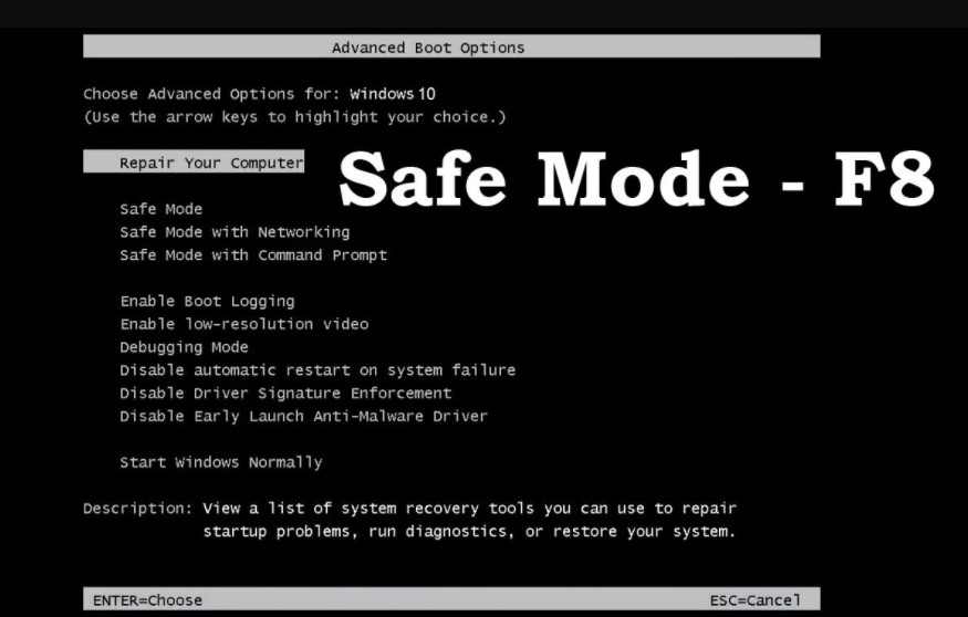 Gambar Safe Mode (F8)- Cara Menghapus Virus di Laptop