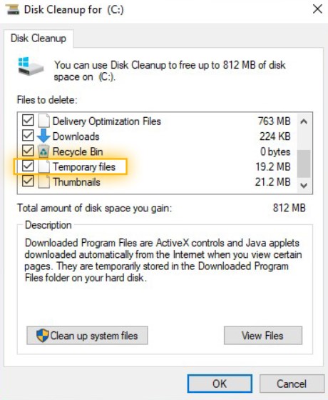 Gambar Temporary Files (OK)- Cara Menghapus Virus di Laptop