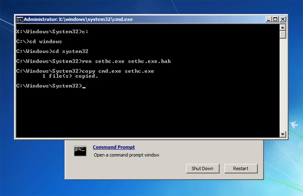 gambar lupa password windows 7 melalui install disk langkah satu