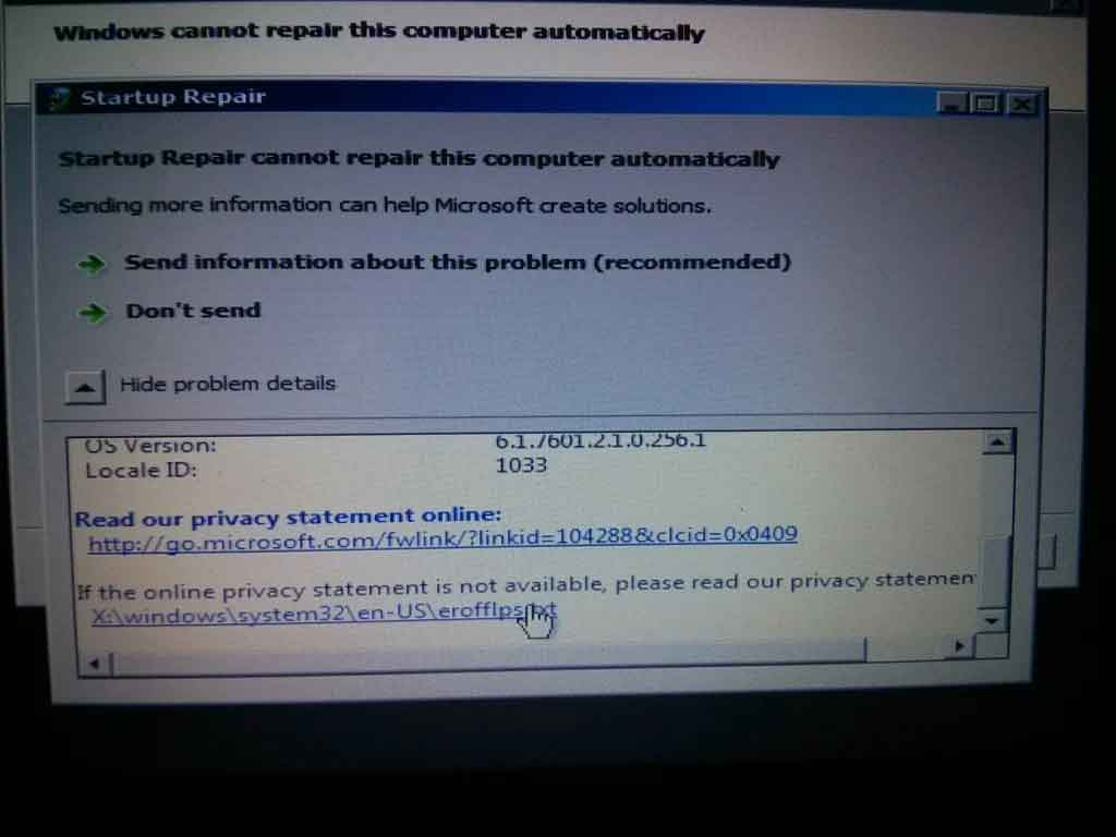 gambar lupa password windows 7 melalui windows error recovery langkah tiga